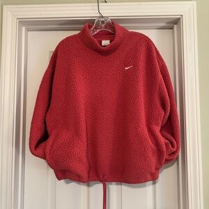 Nike Super Soft Pink Therma-Fit Pullover with Pockets and Drawstring